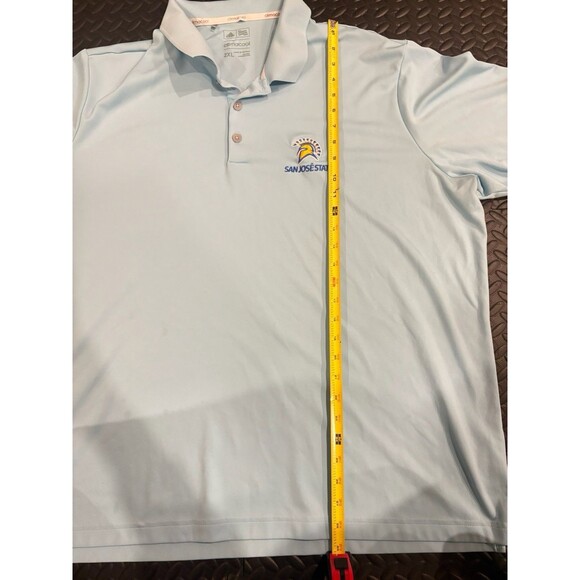 Rare Adidas Men Climacool San Jose State Spartans Polo Shirt Sz XXL Light Blue - Picture 5 of 7